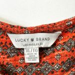 Lucky Brand  XL Tank Top Boho Tribal Sleeveless Tassel Tie Neck Orange 301 Photo 7