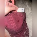 Free People NWT  Understated Leather Reiko Washed Baseball Hat In Washed Red Photo 6