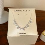 Anne Klein NWT  Silver-Tone Pear-Crystal Statement Necklace Photo 0