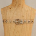 Vintage Y2K MUDD Women's Chunky Clear Grommet Silver Buckle Belt sz S/M 90's Edg Photo 0
