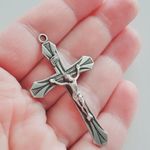 LS Sterling Silver 925 Classic Catholic Rosary Crucifix Cross Pendant 2 in Photo 0