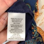 Melissa Paige Women's Paisley Sharkbite Hem 3/4 Sleeve Top Navy Multicolor Large Photo 6