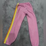 Aviator Nation  Pink 5 Stripe Set Cropped Neon 5 Stripe Crewneck and Sweatpants Photo 10
