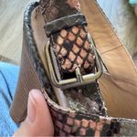 SJP Sarah Jessica Parker Pink Grey Snake Print Leather Heels Women 7 Fall Bootie Gray Photo 2