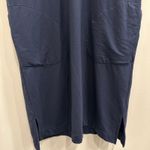Garnet Hill  Navy Stretch Jersey Everyday T-Shirt Dress Lagenlook Cozycore Large Photo 5