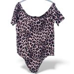 Torrid NWT 1X 14/16 Foxy Off Shoulder Leopard Print Bodysuit Top Womens Animal Photo 1