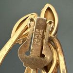 Vintage Signed NAPIER Blue Topaz Aquamarine Rhinestone Goldtone Clip On Earrings Photo 11