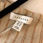 Topshop Bralette Top Linen Blend Zip Closure Adjustable Straps Striped Beige 10 Photo 3