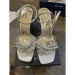 Badgley Mischka Jewel LEXIE Wedge Wedding Party Sandal, Silver Size 9.5 Photo 3