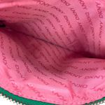 DKNY  Leather Cosmetic Pouch Green Makeup Clutch Bag Photo 4