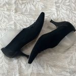 PREVATA Made in Italy‎ Black Stretch Fabric Leather Trim Kitten Heels Size 8.5 Photo 2