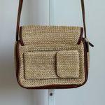 Strada Woven Crossbody Bag‎ Brown Trim Small Purse Shoulder Bag Tan Photo 14