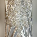 Vintage Mermaid Beaded Ling Sleeve Sheer Wedding Dress Size 10 Fringe White Photo 12