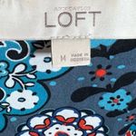 Loft Ann Taylor  blue aqua print boho top size medium Photo 5
