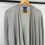 Chelsea & Theodore Fringe Trim Long Sleeve Grey Cardigan Size L Gray Size L Photo 0