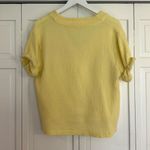 Dear John  yellow gauze rolled cuff vneck top size M Photo 5
