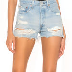Levi's 501 Womens Button Fly High Rise Distressed Cut Off Denim Jean Shorts 29 Photo 0