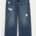 Hollister  Co. 00R 24 Regular Baggy Wide Leg Blue Denim Jeans Pants Relaxed Photo 0
