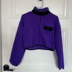 Forever 21 Neon Purple and Black Quarter Zip Fleece Crop Top Photo 1