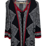 Susan Graver  Paisley Tunic Top Medium Liquid Knit Stretch Lightweight Boho Comfy Photo 0