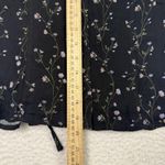 Elodie  Shirt Womens Large Black Floral Lace Up Whimsygoth Cottagecore Feminine Photo 5