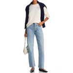 Aqua Kerri Rosenthal Cream Heart Embroidered Crewneck Sweater Size XS Photo 2