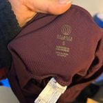 Balance Collection  Burgundy Mesh Ankle Leggings Photo 2