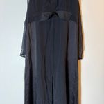 BCBGMAXAZRIA RUNWAY Black Pleated Silk Maxi Dress XS Photo 2