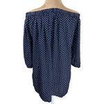 BLL New York Off The Shoulder Top Tunic Navy Blue White Stars Size L Large Photo 2