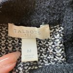 Talbots  Houndstooth Sweater Top Women's Size M Black White Long Sleeve Pockets Photo 1