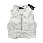 Pretty Little Thing  - White Twill Zip Through Collared Top in White Photo 0