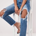 Missguided  - riot high rise mom jeans with fringed ankles size 12 Photo 3