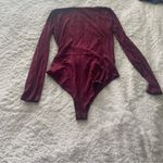 Forever 21  Red Long Sleeve Ribbed Bodysuit Photo 3