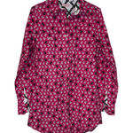 Tizzie Womens Shirt Dogs All Over Print Long‎ Sleeve Button Up Top Pink Small Photo 0