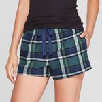 Stars Above Cozy Flannel Pajama Shorts Green Plaid Women’s Size Small NWT Photo 0