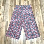 Max Studio NWT  pleated wide leg pants cropped paisley navy blue ornage size XL Photo 0