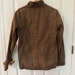 J.Crew Military Field Jacket Olive Green/Brown Zip Up Cinch Waist Women’s Small Photo 5