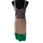 Lucca Couture Tan and Green Midi Pencil Skirt for Work Photo 3
