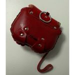 Aloha Hawaii Genuine Leather Red Yellow Owl Coin Purse Wristlet Keyring OS Photo 5