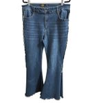 Lucky & Blessed LB Jeans Women 20 Blue Flare Bell Bottom MidRise Frayed Hem Flaw Size 20W Photo 1