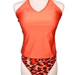 Brooks Bobbie Cheetah Print Solid Takini Removable Pads 2pc Swimsuit sz MEDIUM Photo 0