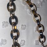 Heavy Tortoise Shell & Good Tone Chain Link Necklace Brown Photo 4