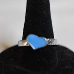 Source Unknown NWOT "Bestie" Sky Blue Enamel Heart Silver Tone Metal Alloy Size 9 Y2K Ring Photo 1