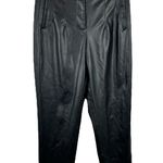 ZARA Ankle Faux Leather Pants High Rise Black Size Small Photo 2