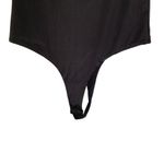 Shop Stevie Black Silk Like Fitted Short Sleeve Bodysuit Size Large Photo 3