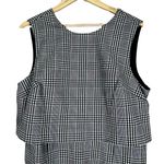 Banana Republic  Dress Womens 16 Black White Plaid Sleeveless Ruffle Modest Work Photo 1