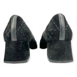 Salvatore Ferragamo  | Size 6B | Black Quilted Suede w/ Diamond Design Block Heel Photo 7