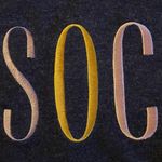 Wildfox SOCIAL Embroidered Blue Sweatshirt size Medium Photo 5