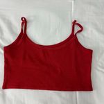 Brandy Melville Red Ribbed Tank Top Photo 2
