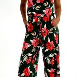 Maggy London Floral Halter Neck Crop Jumpsuit -Btrgrncrl - size 4 Photo 1